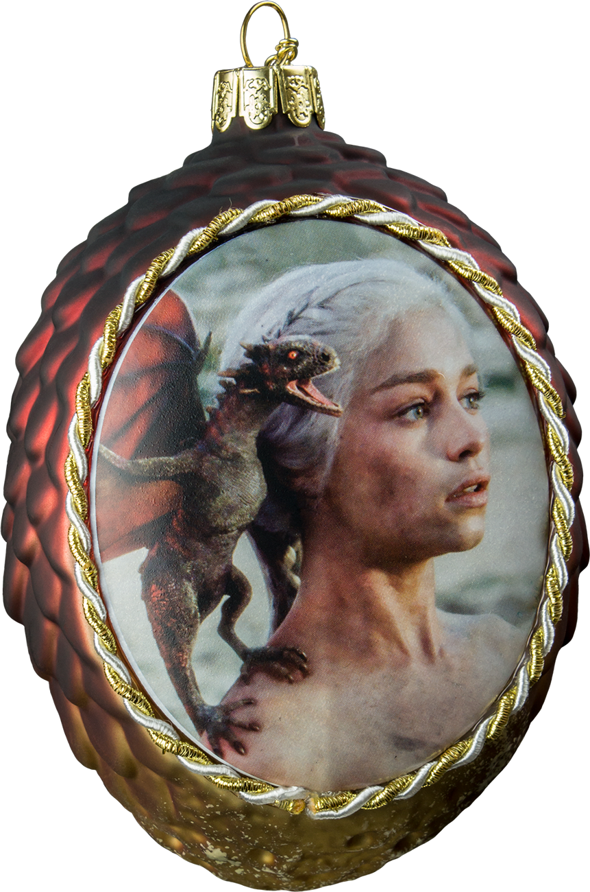 Ornament de Crăciun cu Regina Dragonilor Fundal