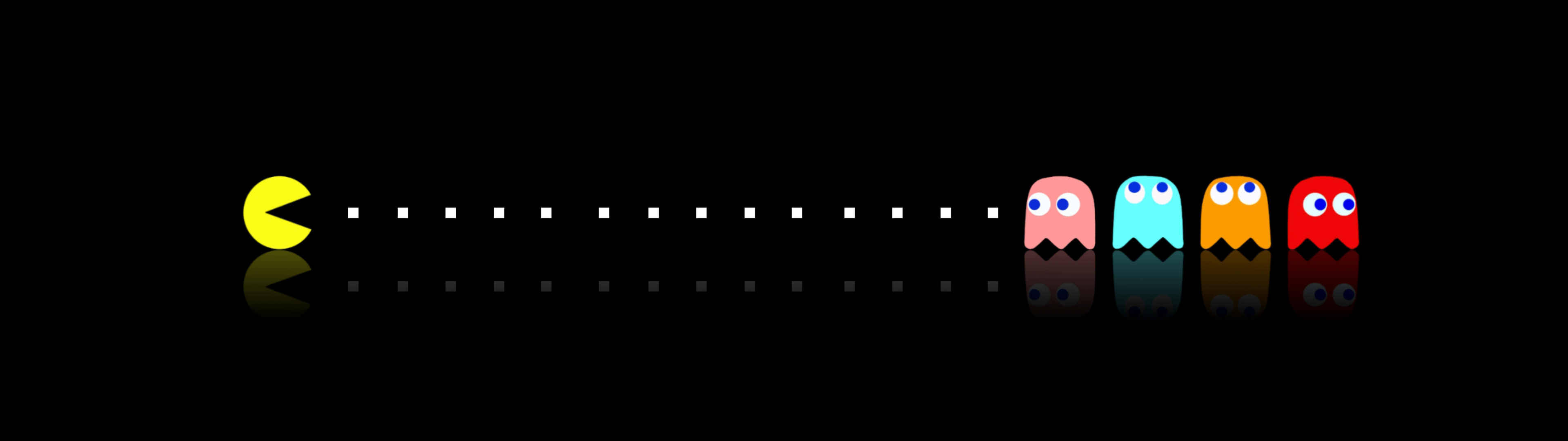 Pacman 3840x1080 HD pentru două monitoare Fundal