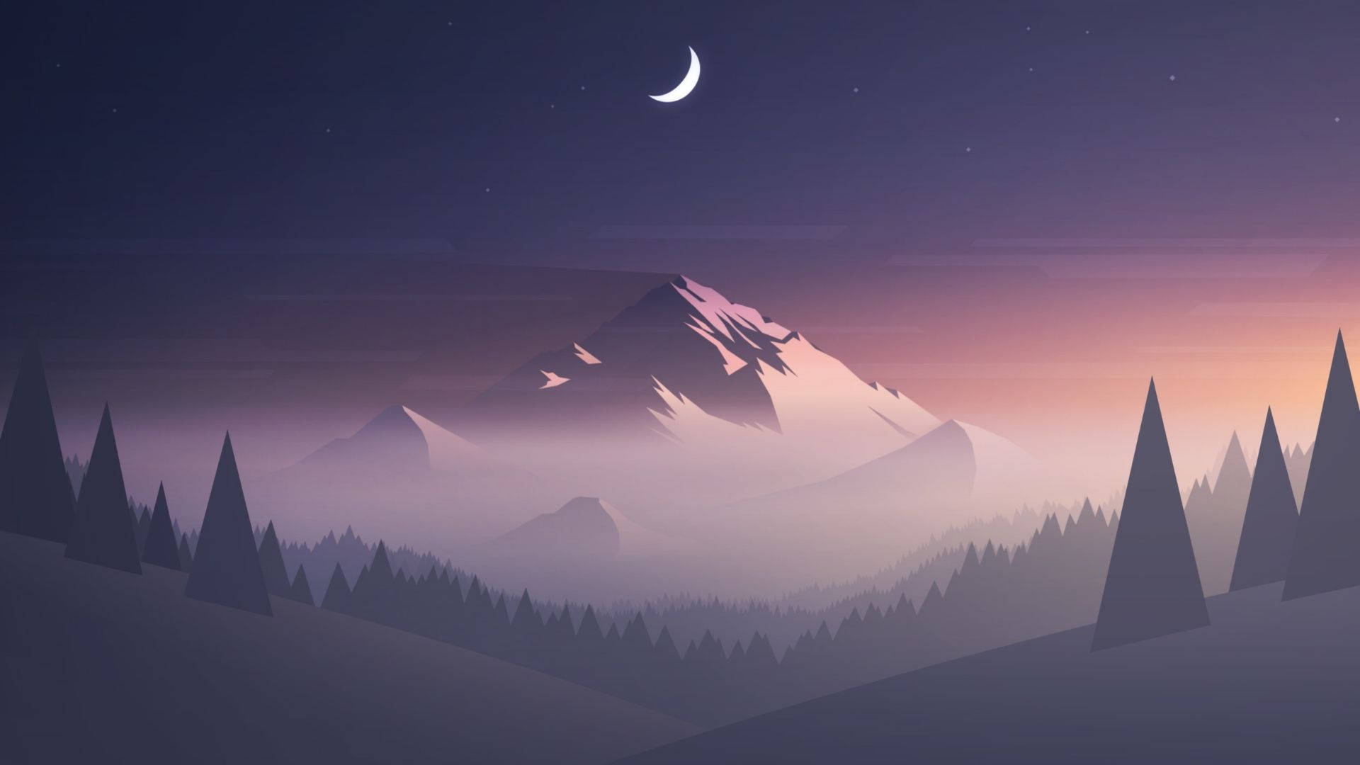 Pădure Ceață Minimalistă Fundal