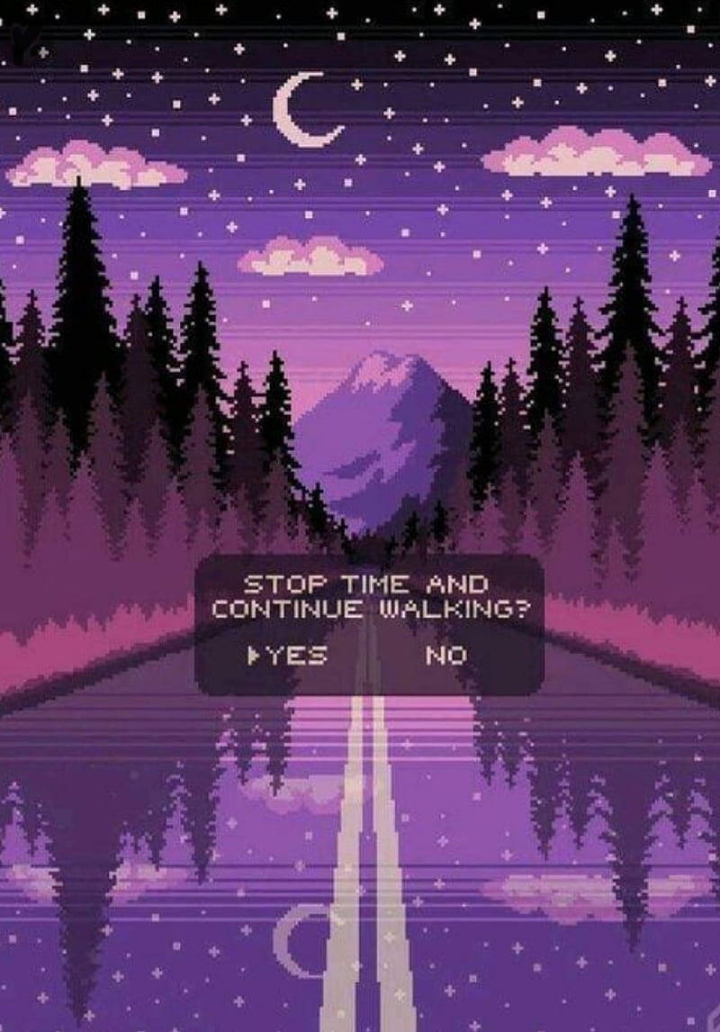 Pădure Pastel Violet Vaporwave Fundal