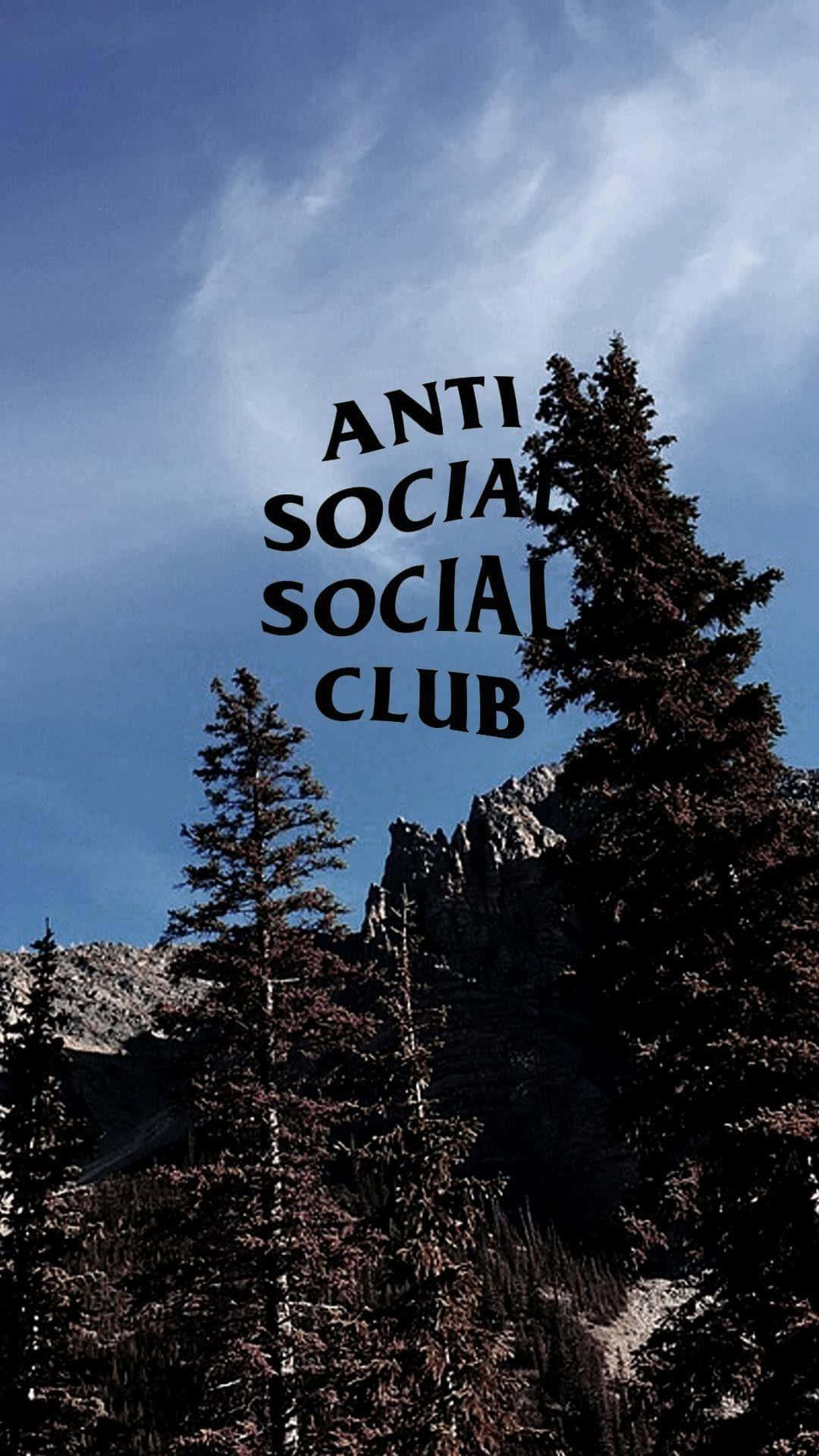 Pădure și Logo Anti Social Club pentru iPhone Fundal