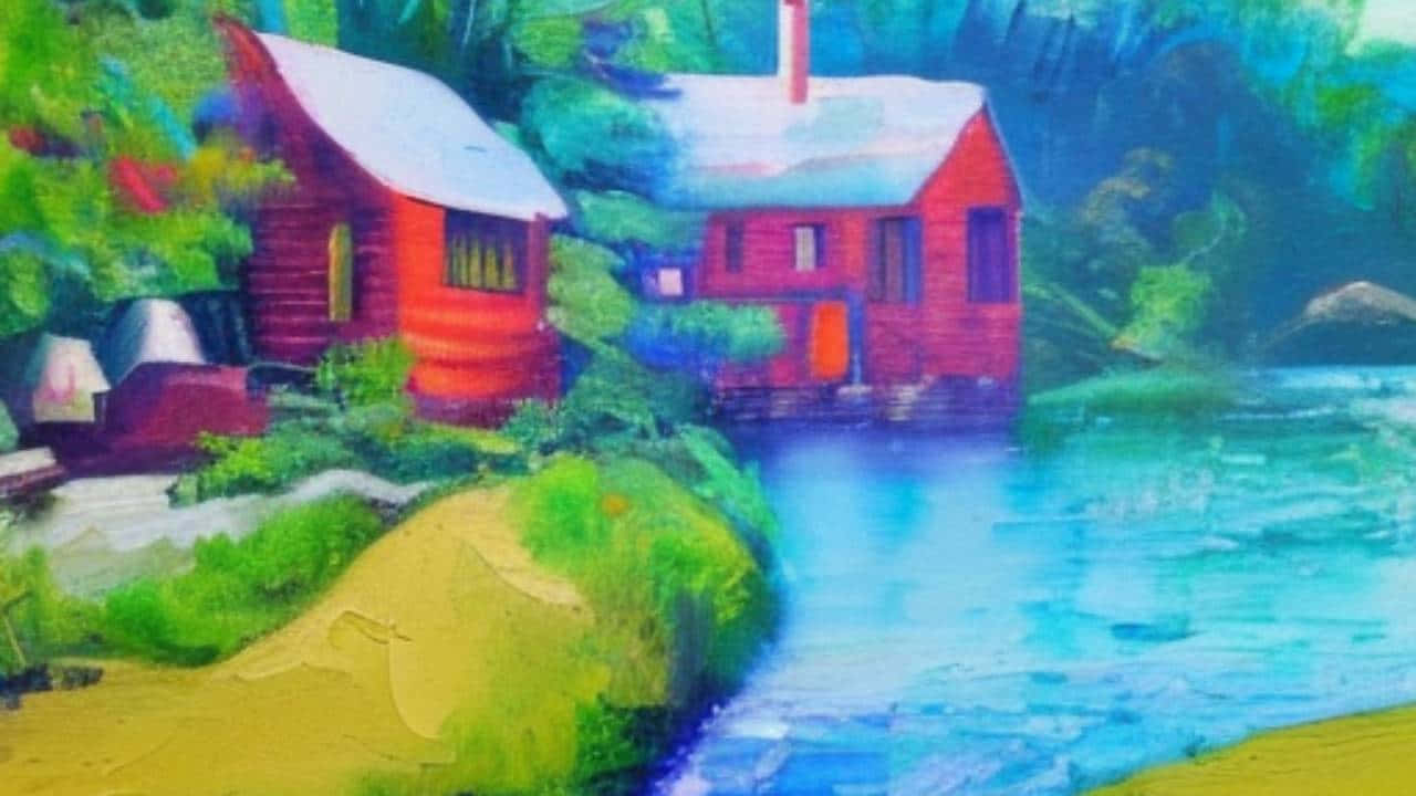 Pădure vibrantă de toamnă reflectată în lac liniștit Fundal