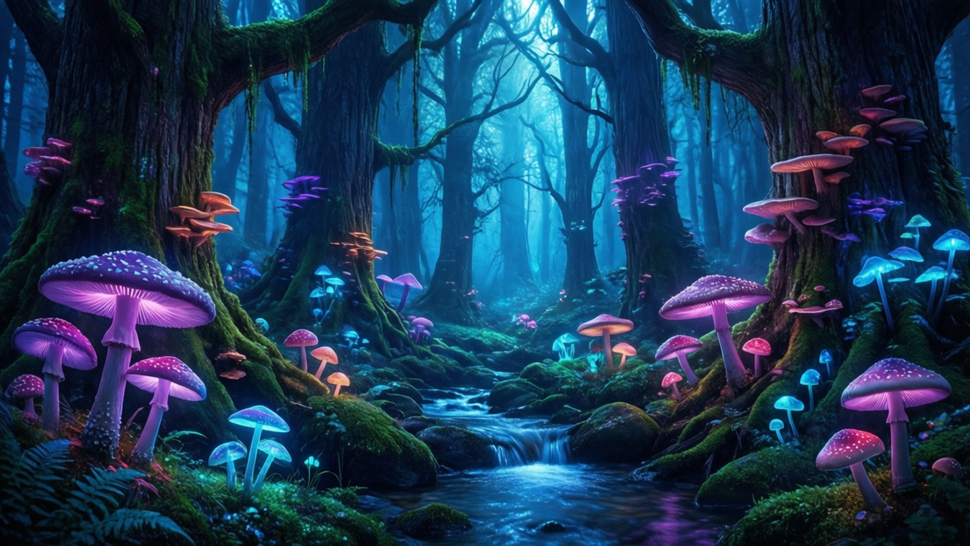Pădurii Bioluminescente Fundal