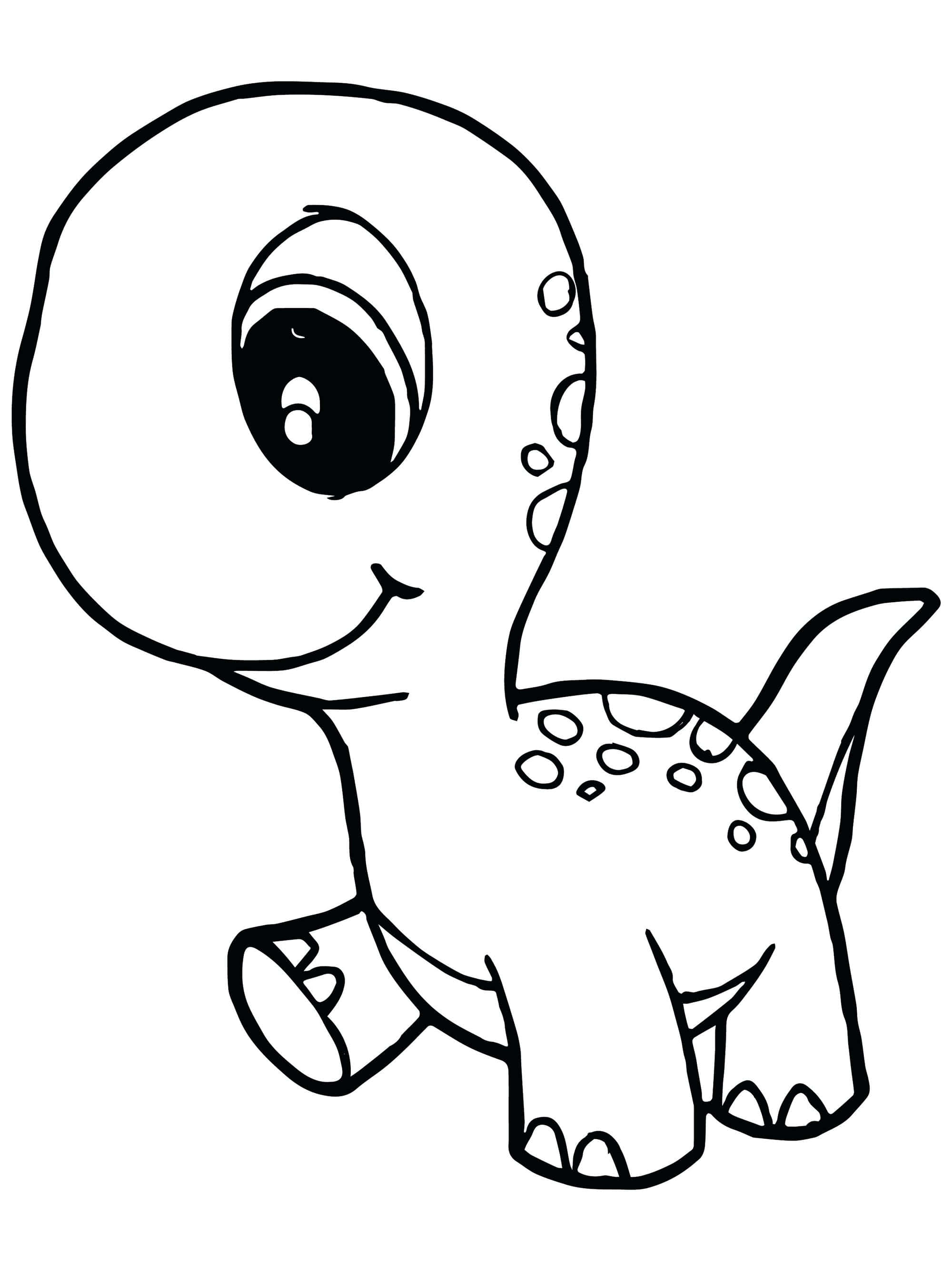 pagină de colorat cu un dinozaur bebe Fundal