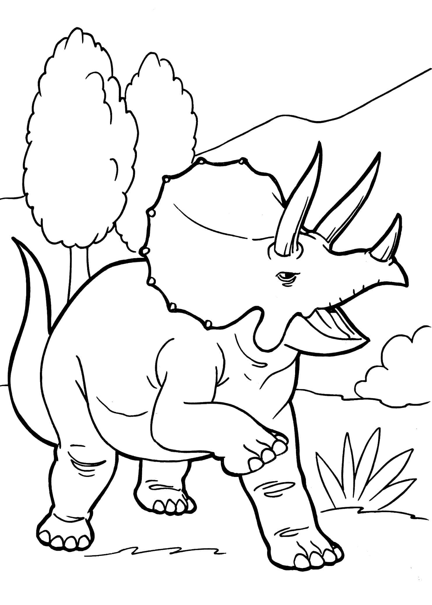 pagini de colorat triceratops Fundal