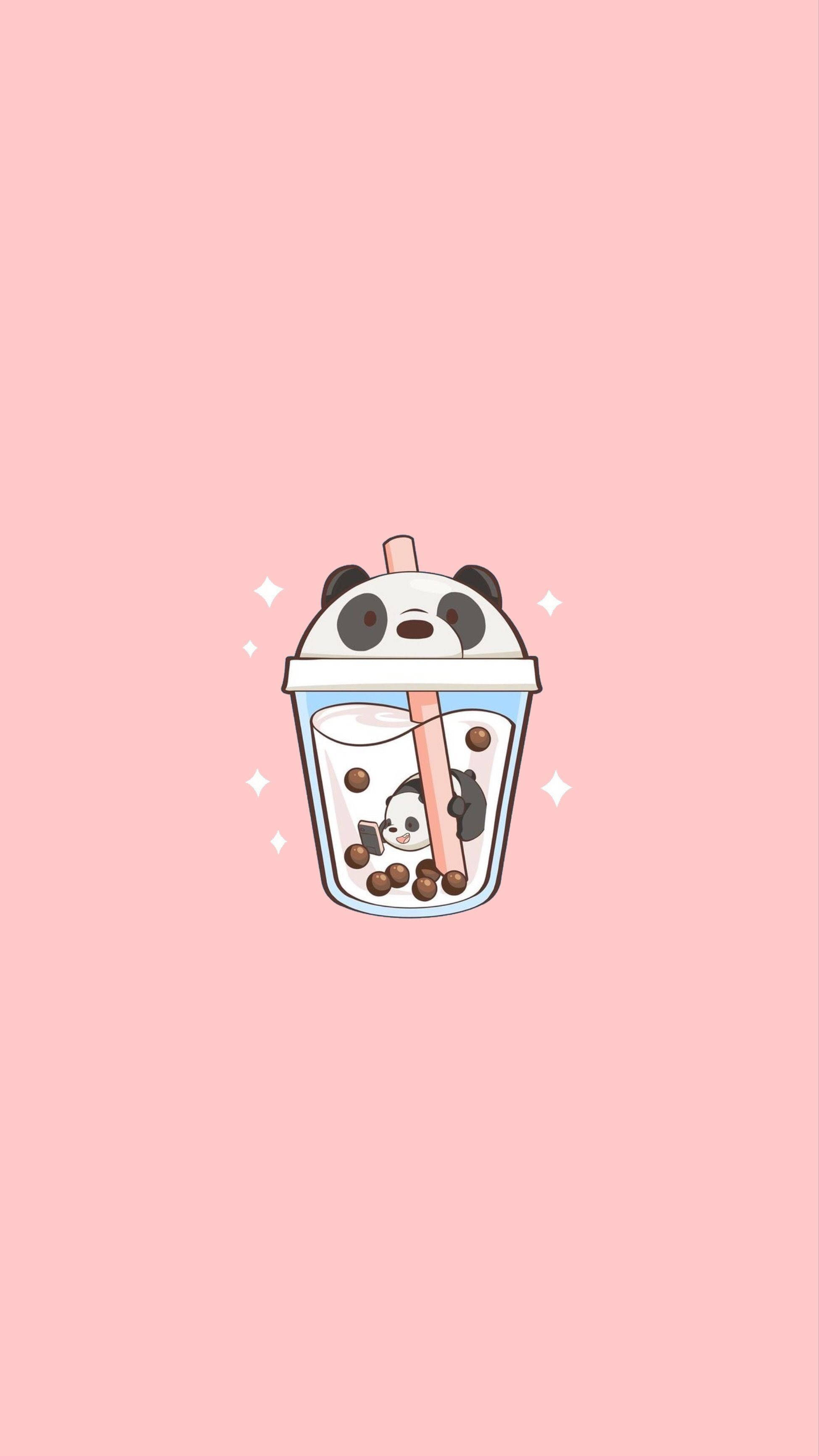Pahar termic estetic cu panda Fundal