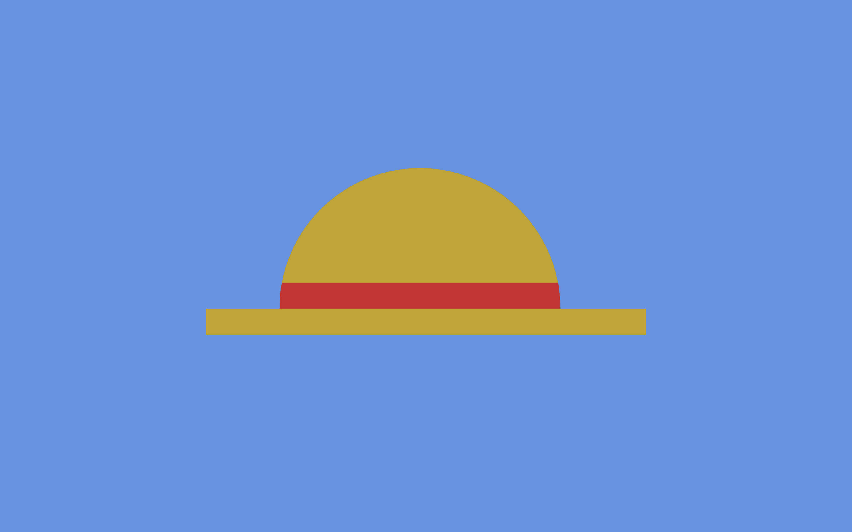 Pălăria de Paie a lui Luffy din One Piece în Stil Minimalist Fundal