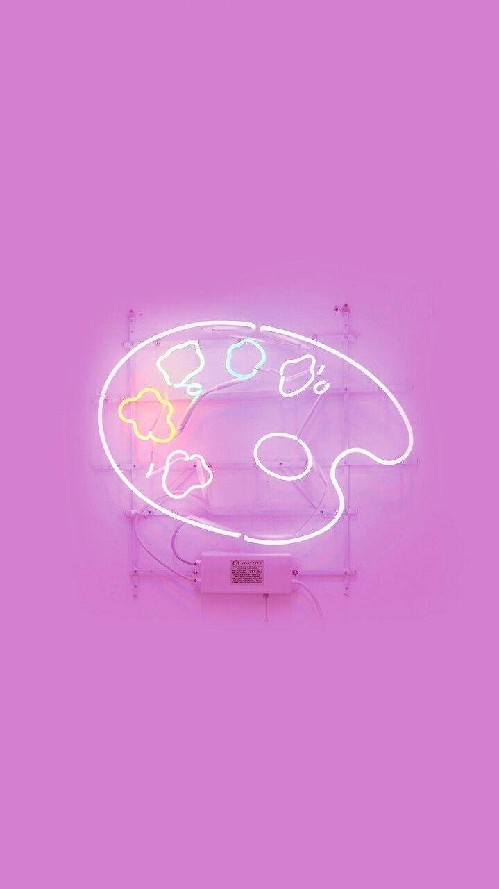 Paletă Neon Estetică Roz pentru iPhone Fundal