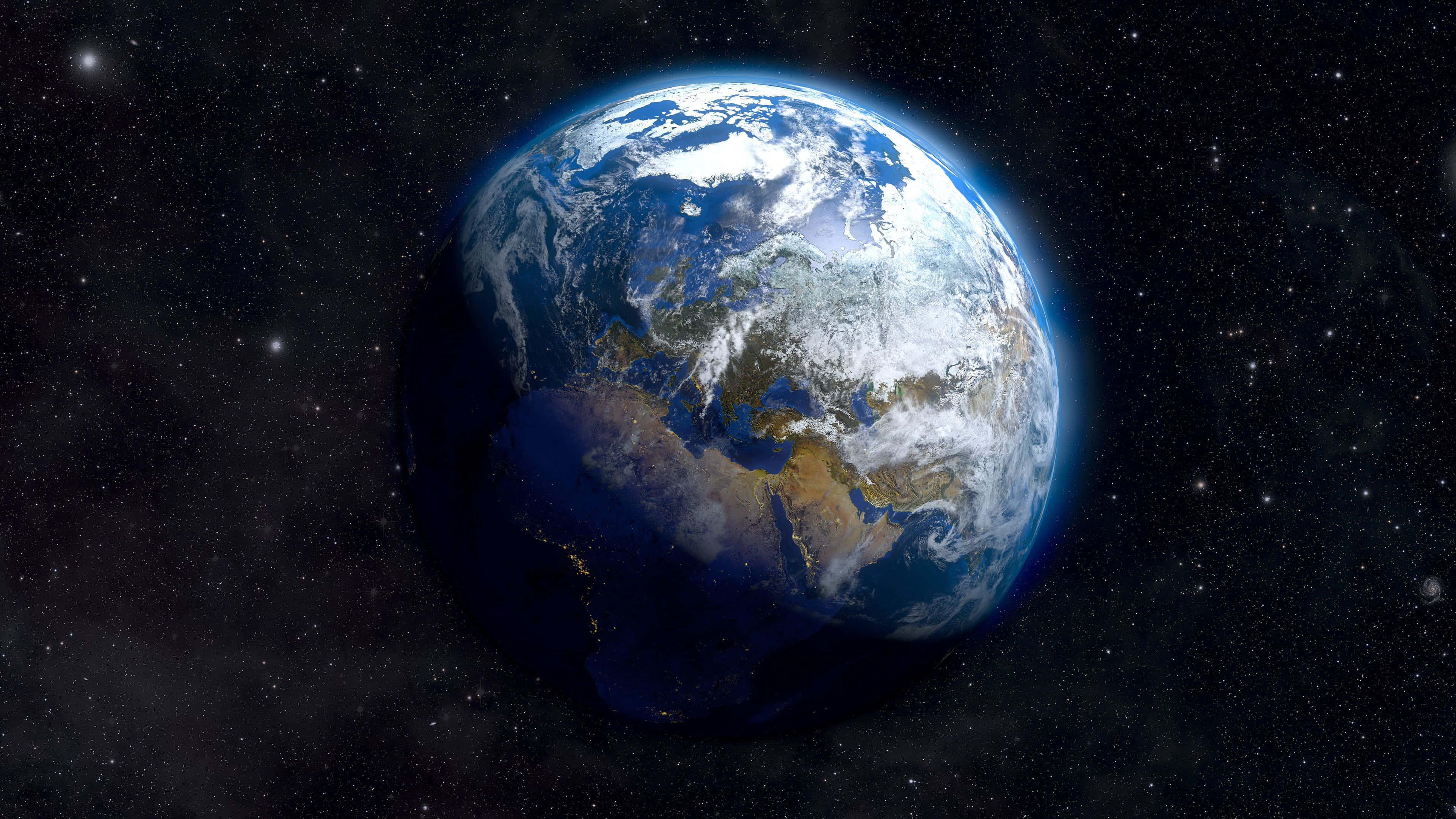 pământ în spațiu cu stele și planete Fundal