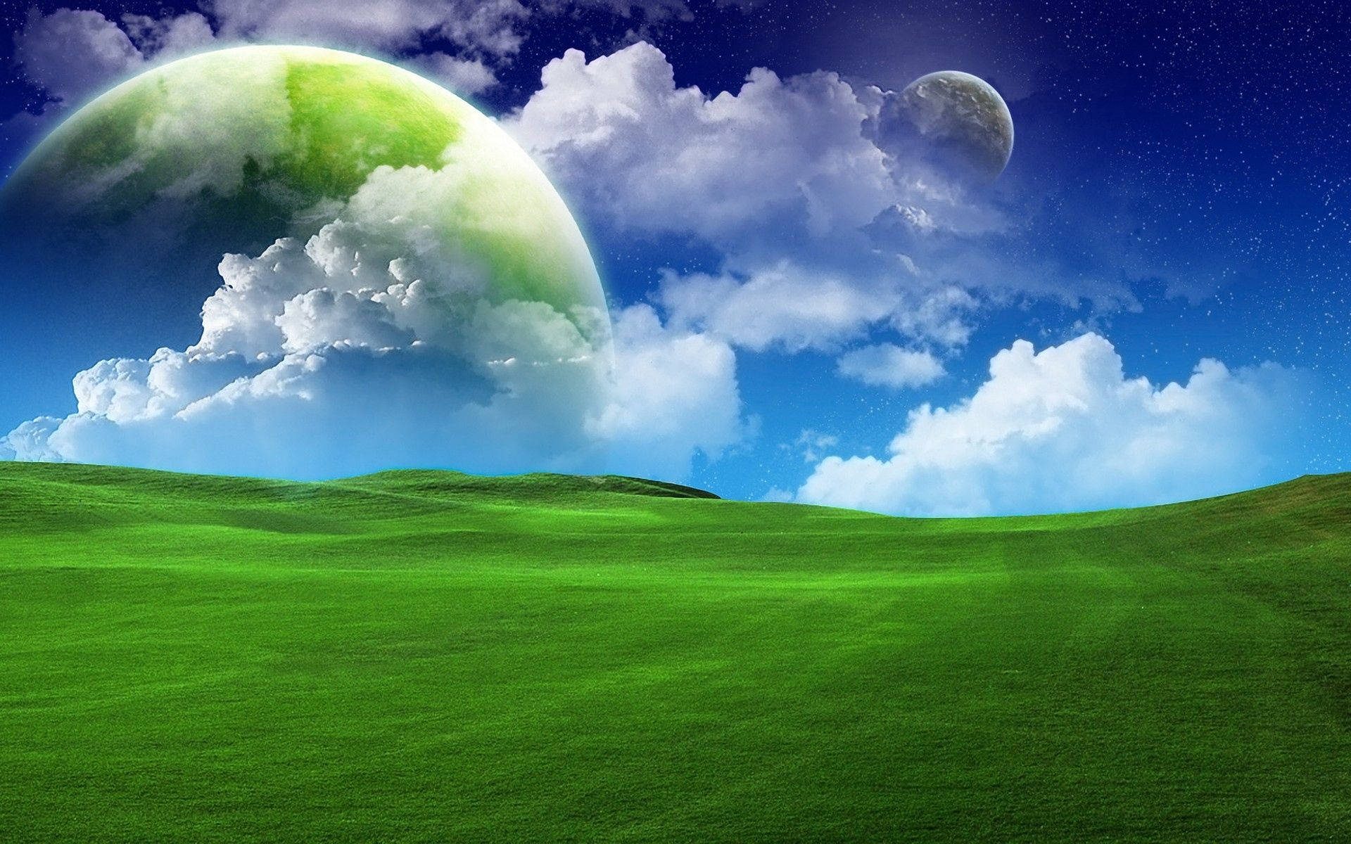 Pământ Verde pe Cer Fundal