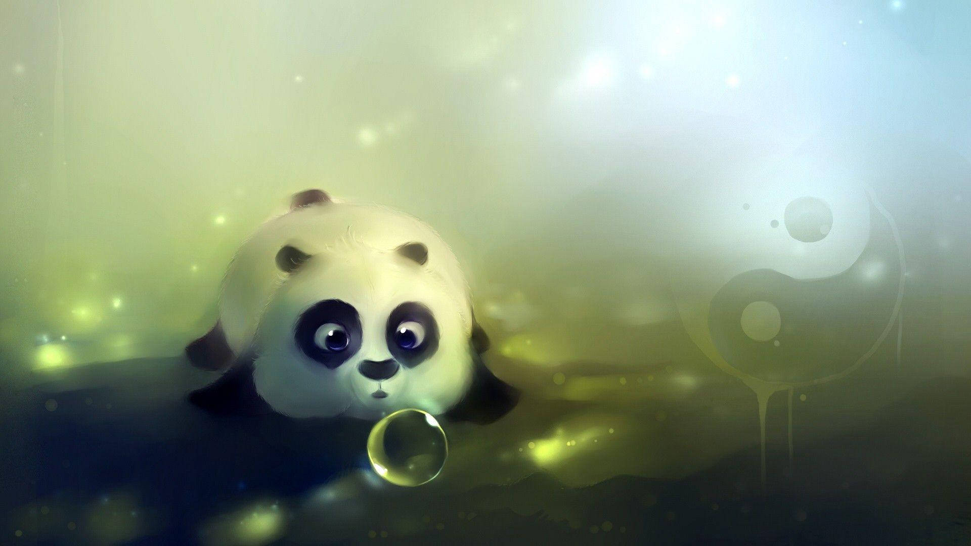 Panda Bebeluș cu Bule pentru Desktop Fundal