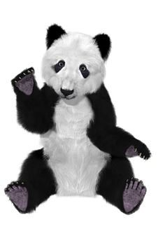 Panda de plus cu culori inversate Fundal