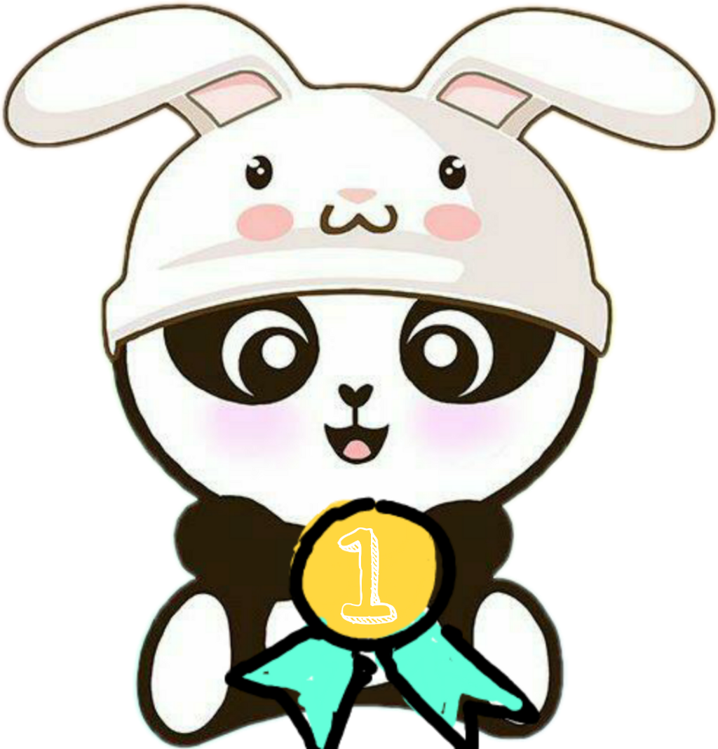 Panda drăguț cu pălărie de iepuraș, câștigător Fundal