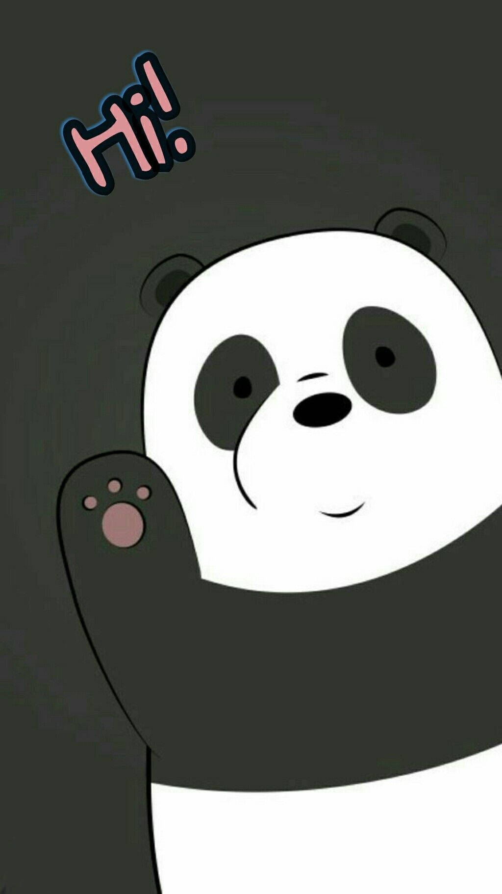 Panda drăguț din We Bare Bears făcând cu mâna „salut” Fundal