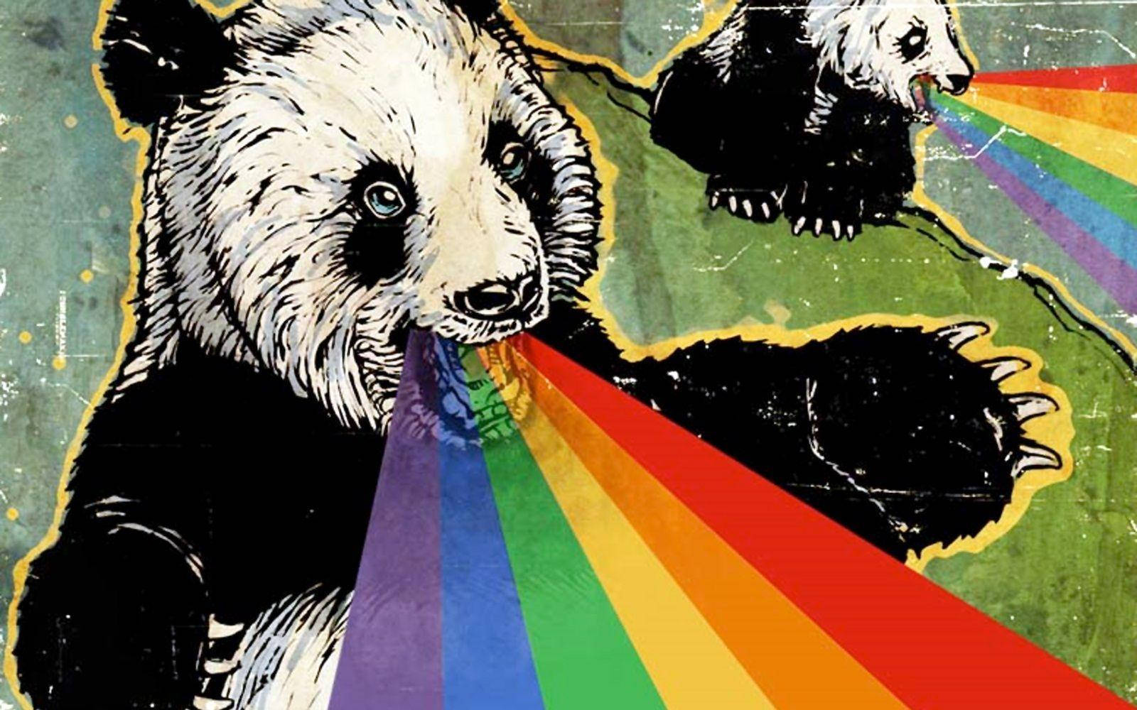 Panda Nebun și Curcubee Fundal