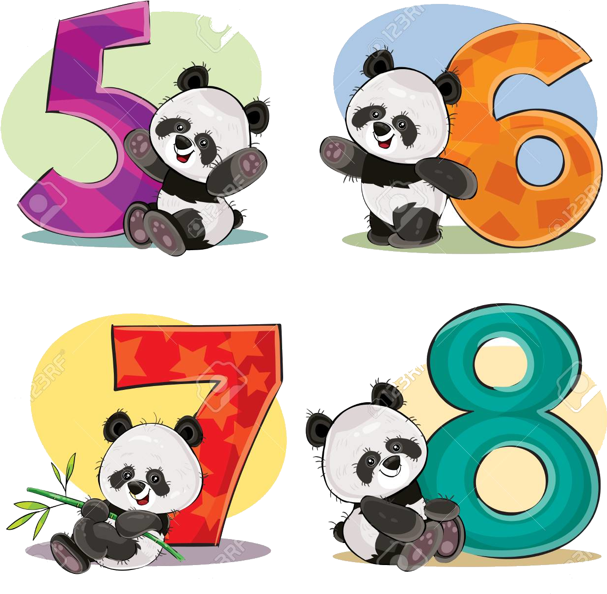 Panda_ Numerele_5_la_8 Fundal