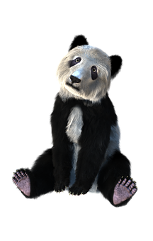 Panda șezând suprarealist Fundal