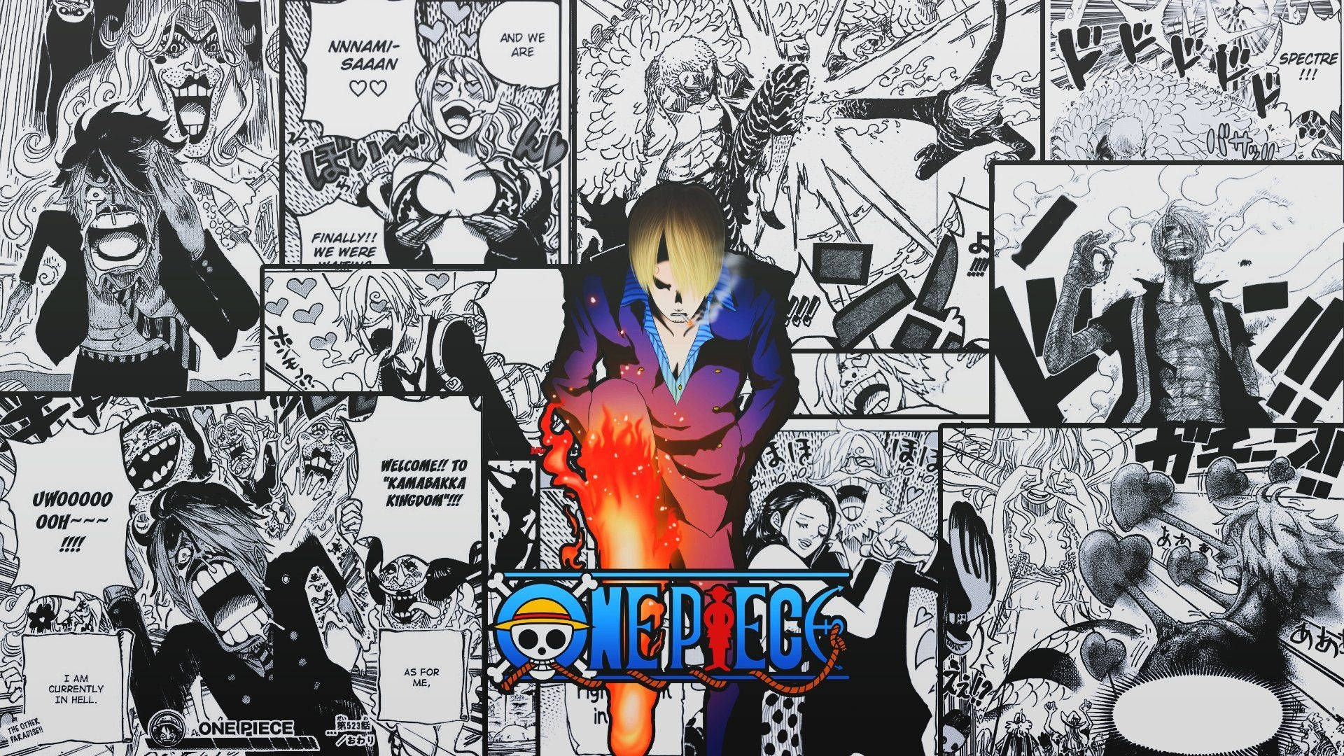 Panel manga Sanji, bucătarul pălăriei de paie Fundal
