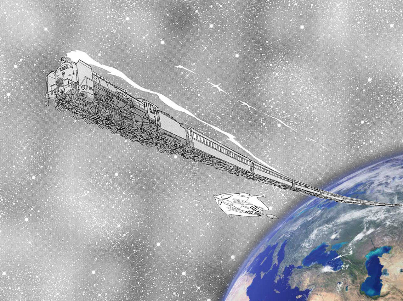 Panou din manga Galaxy Express 999 Fundal