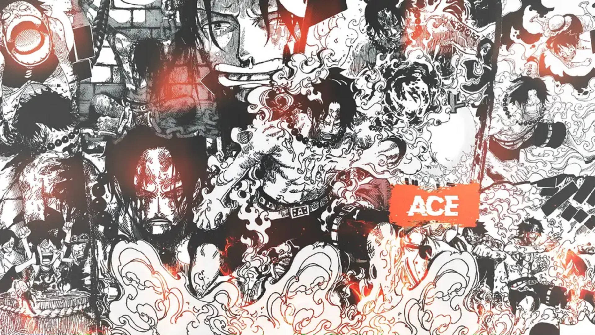 Panou manga cu Ace și Luffy Fundal