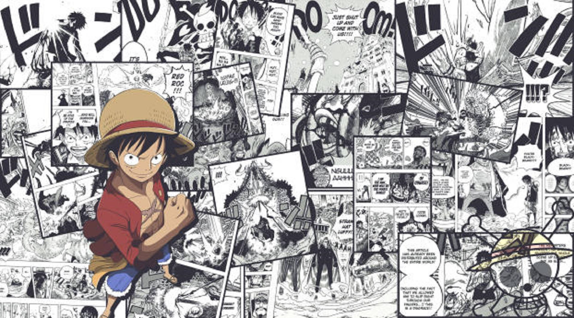 Panou manga cu căpitanul piraților Luffy Fundal