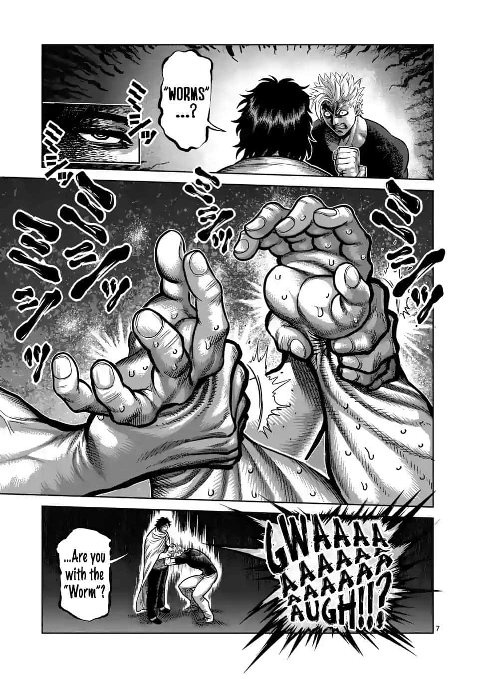 Panou manga cu Ohma Tokita în luptă Fundal