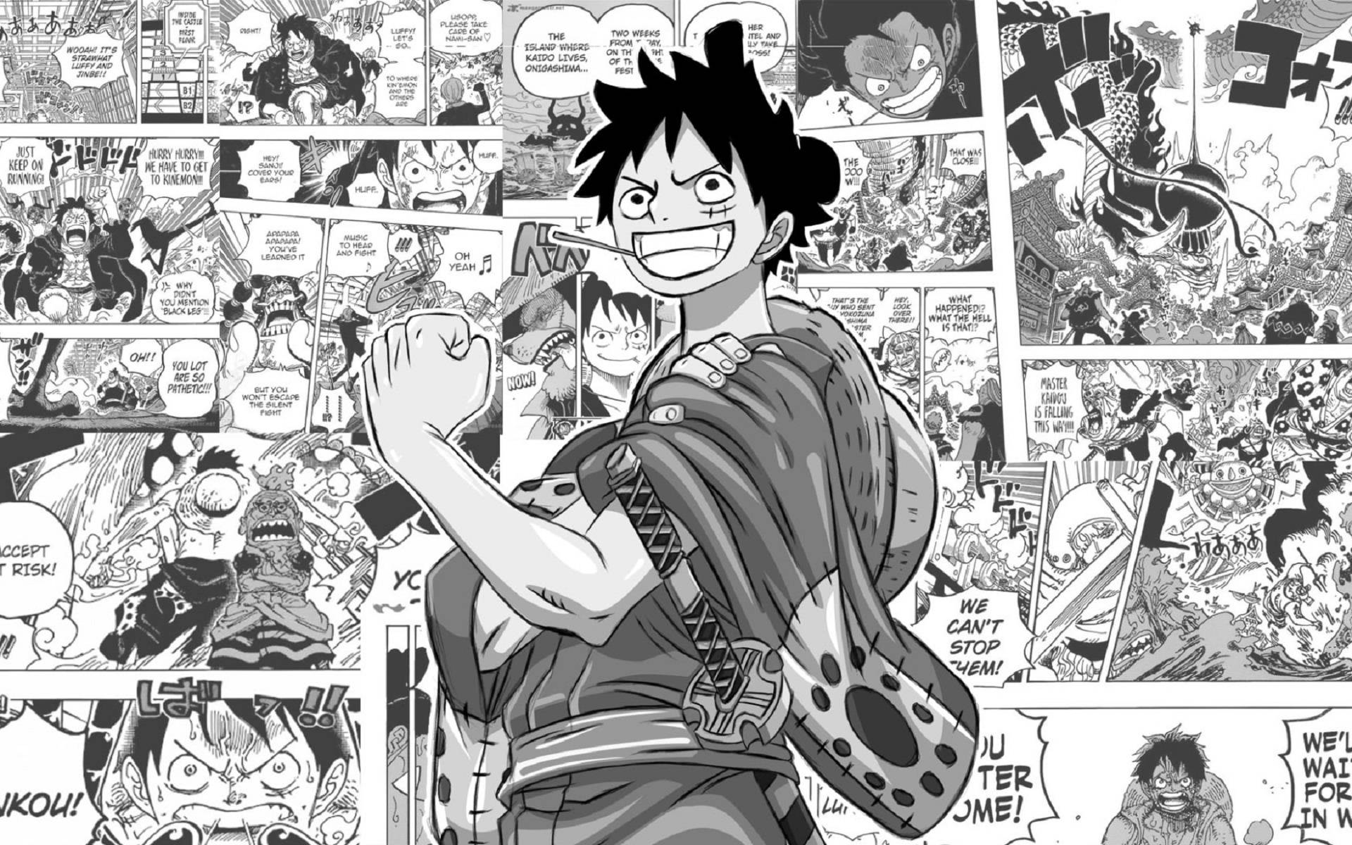 Panou manga Monkey D. Luffy Fundal