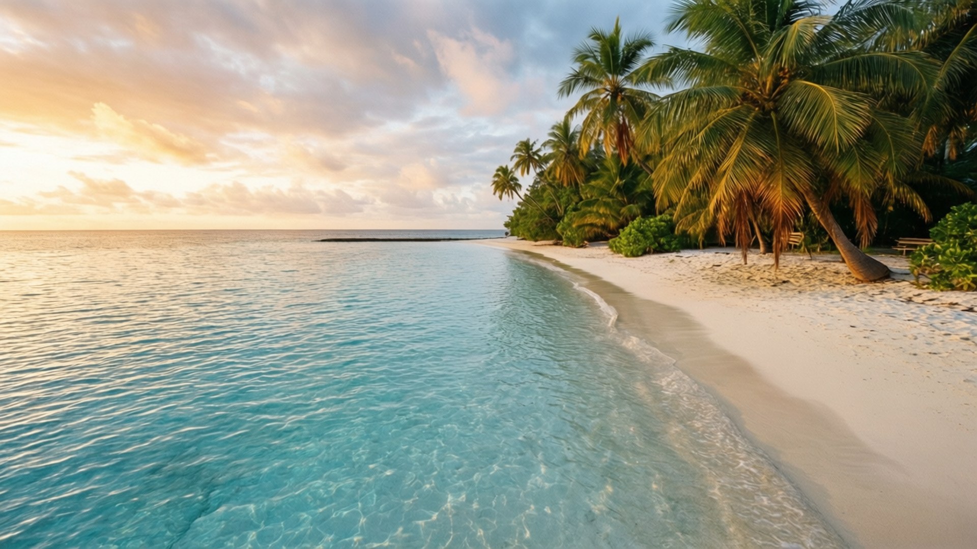 Paradis tropical pe plajă Fundal