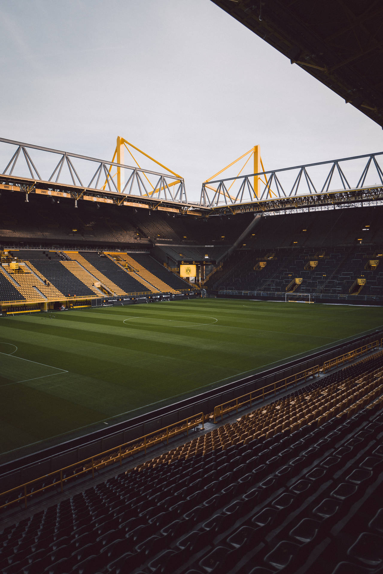 Tapet mobil cu stadion de fotbal gol iluminat de soare — Fotbal Fundal