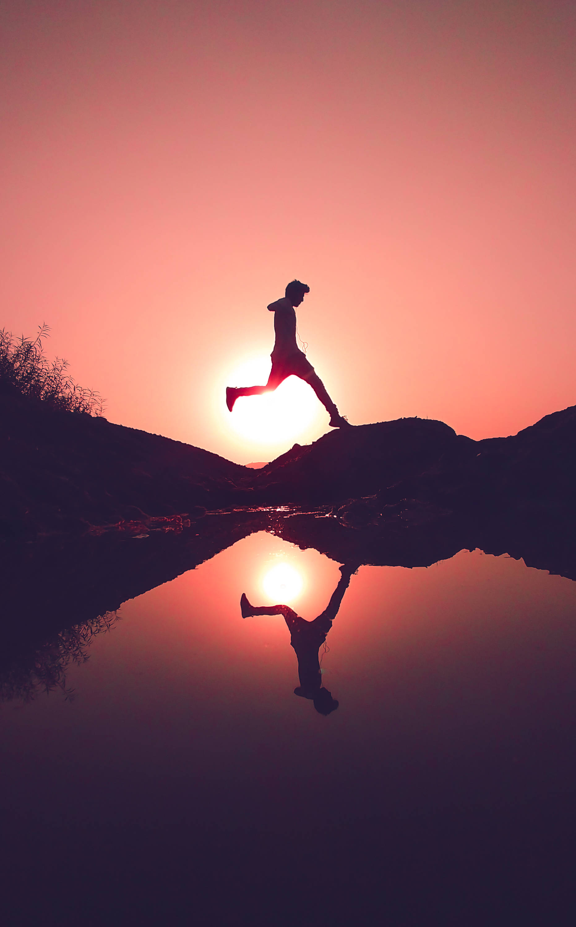 Parkour Man At Sunset Fundal