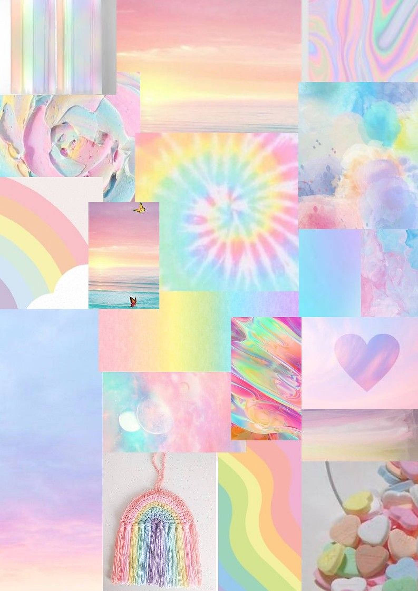 Pastel Rainbow Colaj Fundal