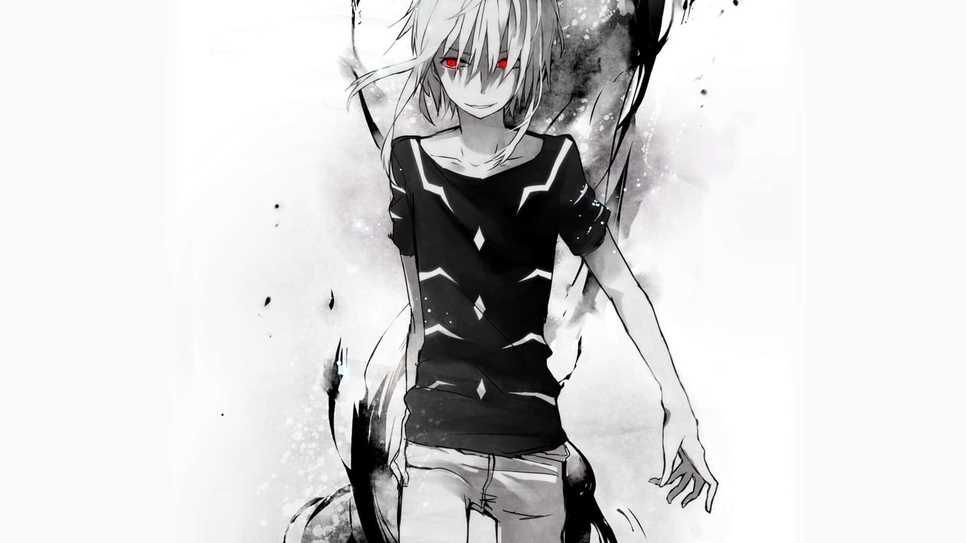 Peisaj Anime Alb-Negru Fundal