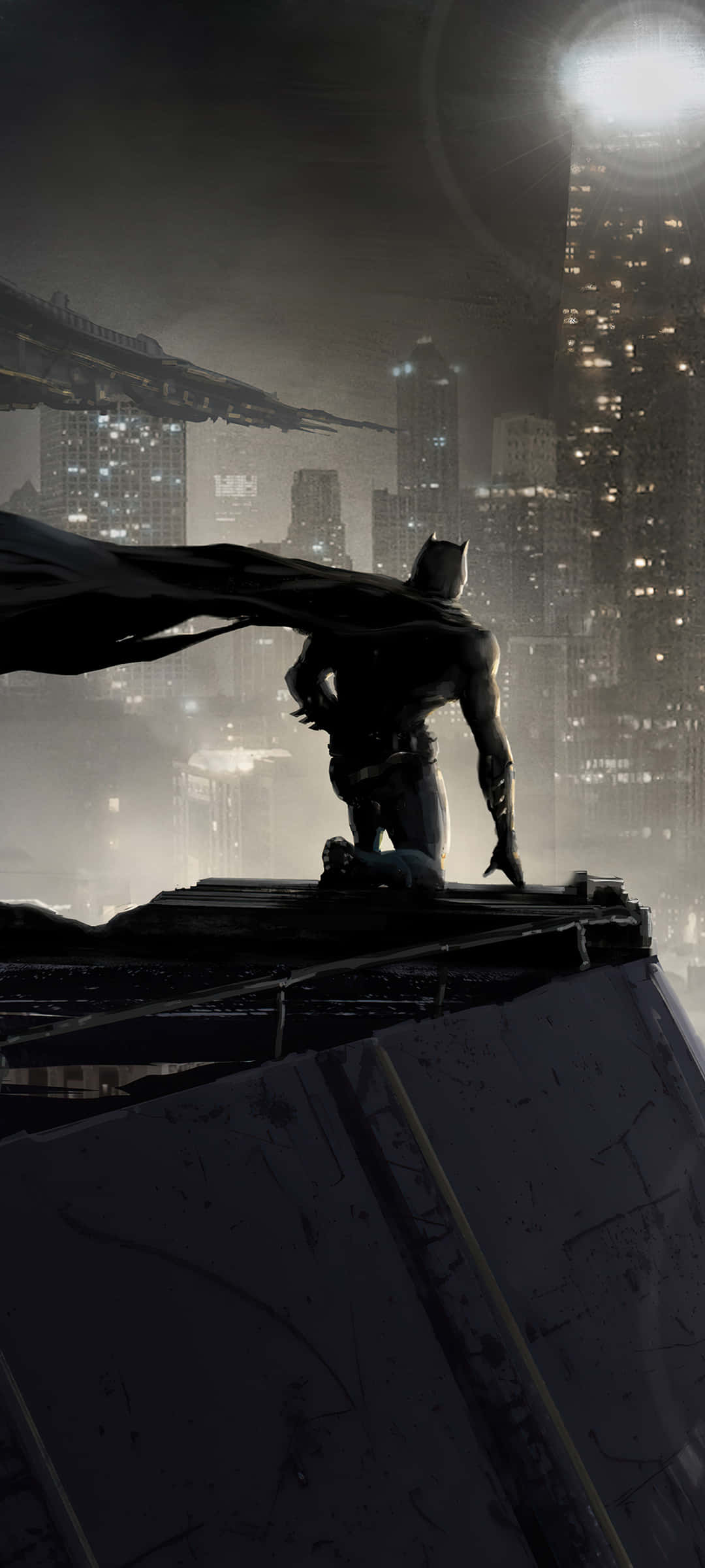 Peisaj ceresc al Orașului Batman iluminat de stele Fundal
