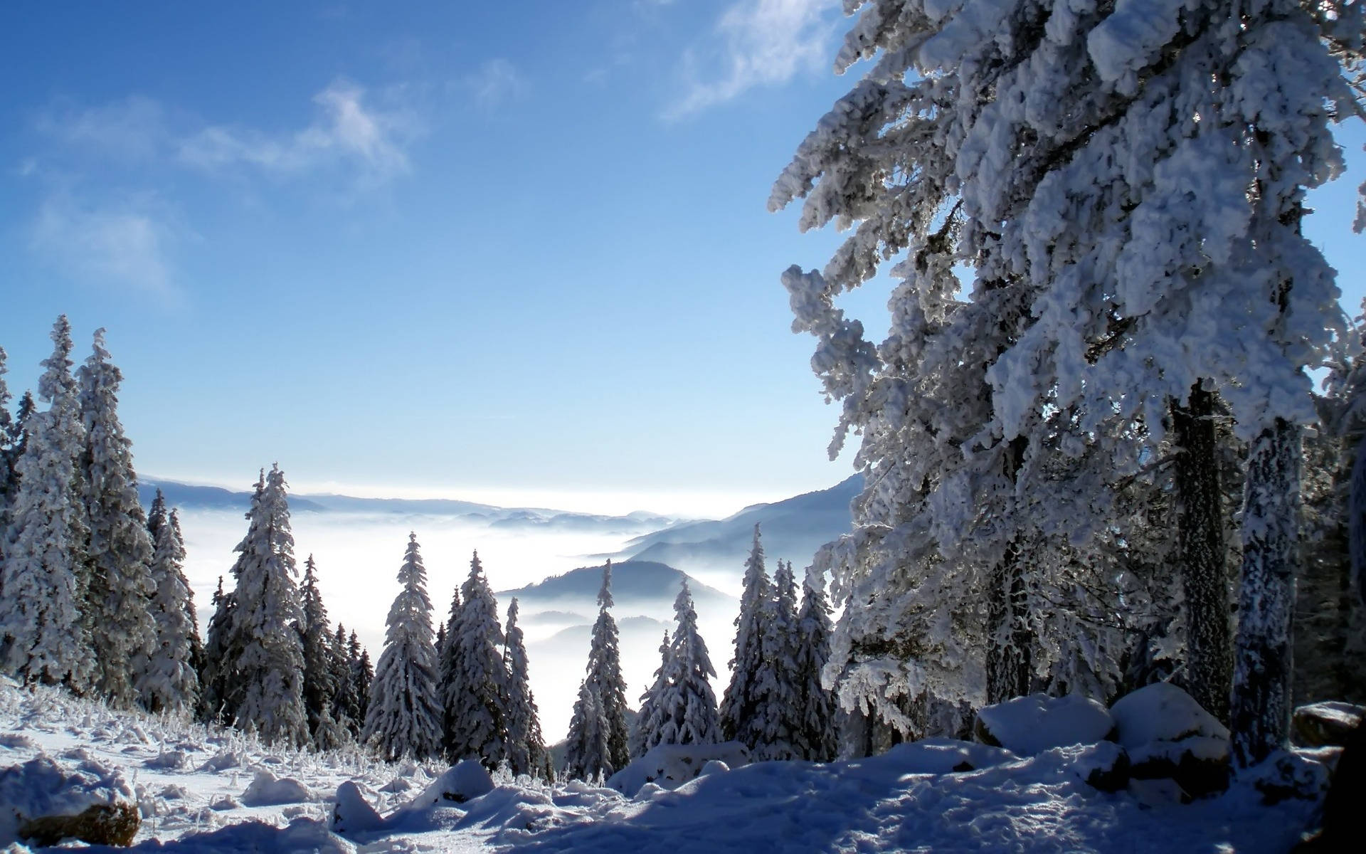 Peisaj Montan Scenic Înghețat Fundal