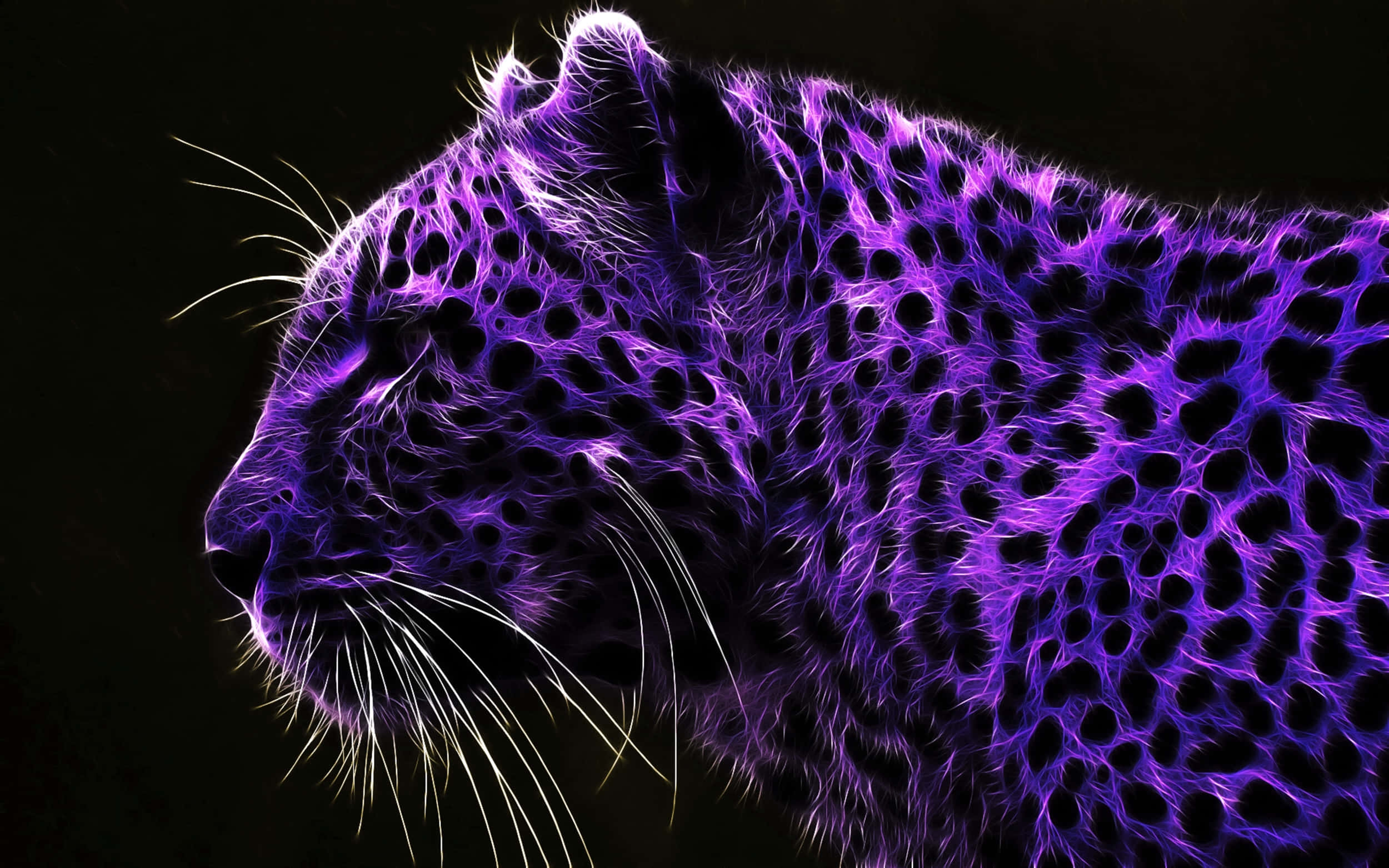 Peisaj mov cu leopard cool din junglă Fundal