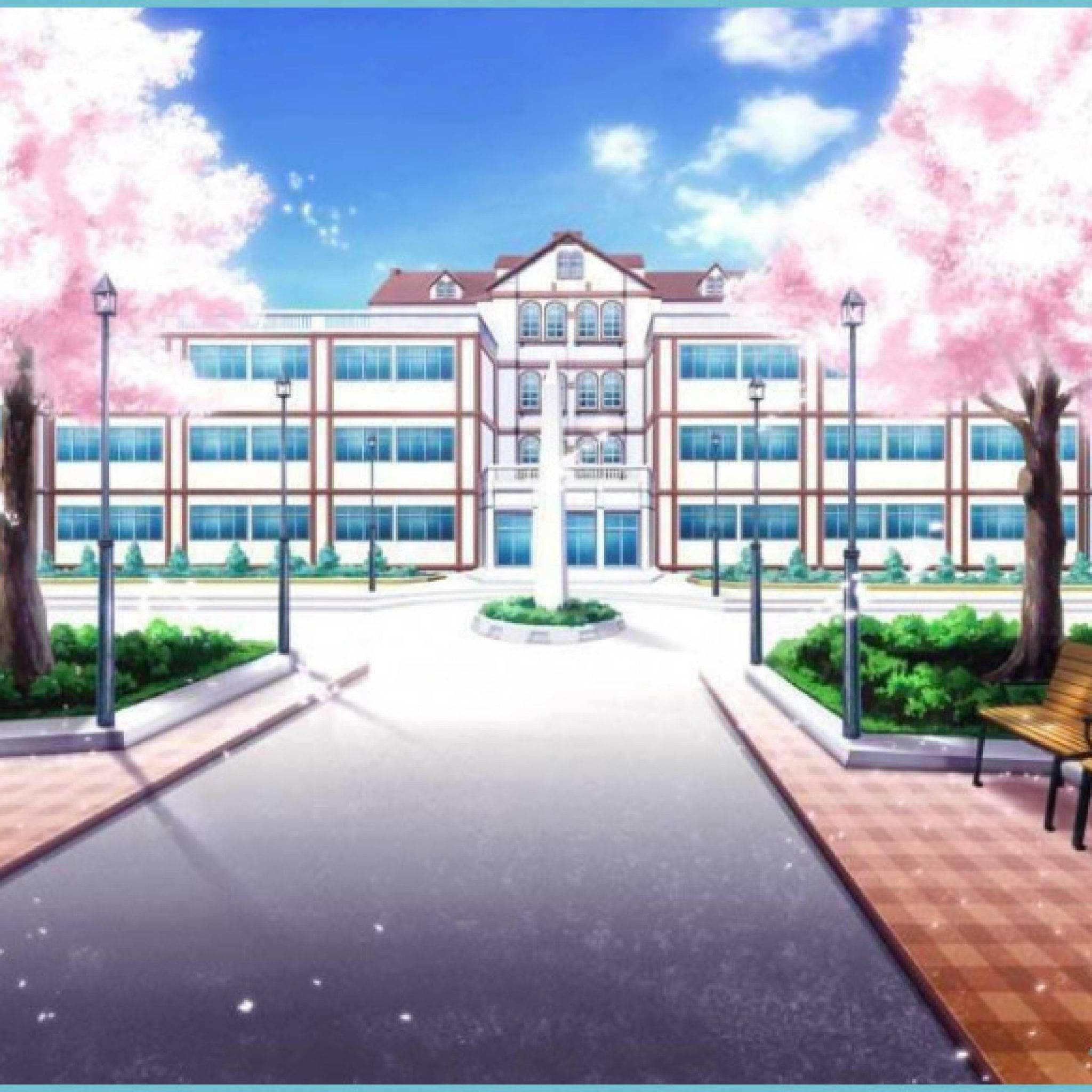 Peisaj școlar anime Amanogawa Templar High School Fundal