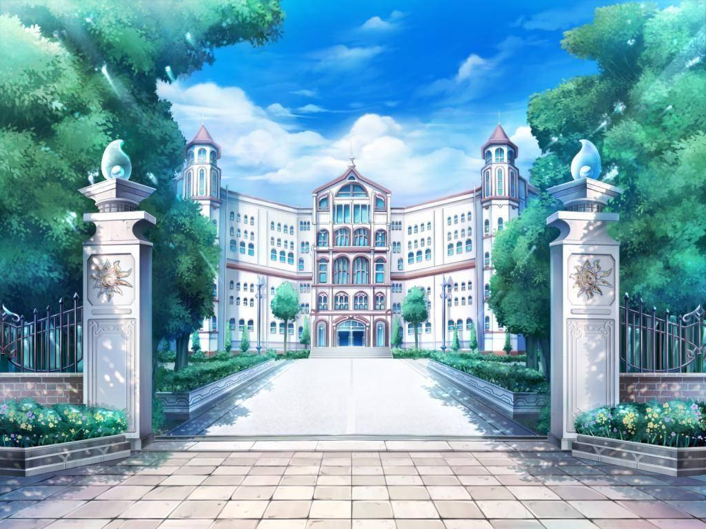 Peisaj Școlar Anime Academia Yumesaki Fundal