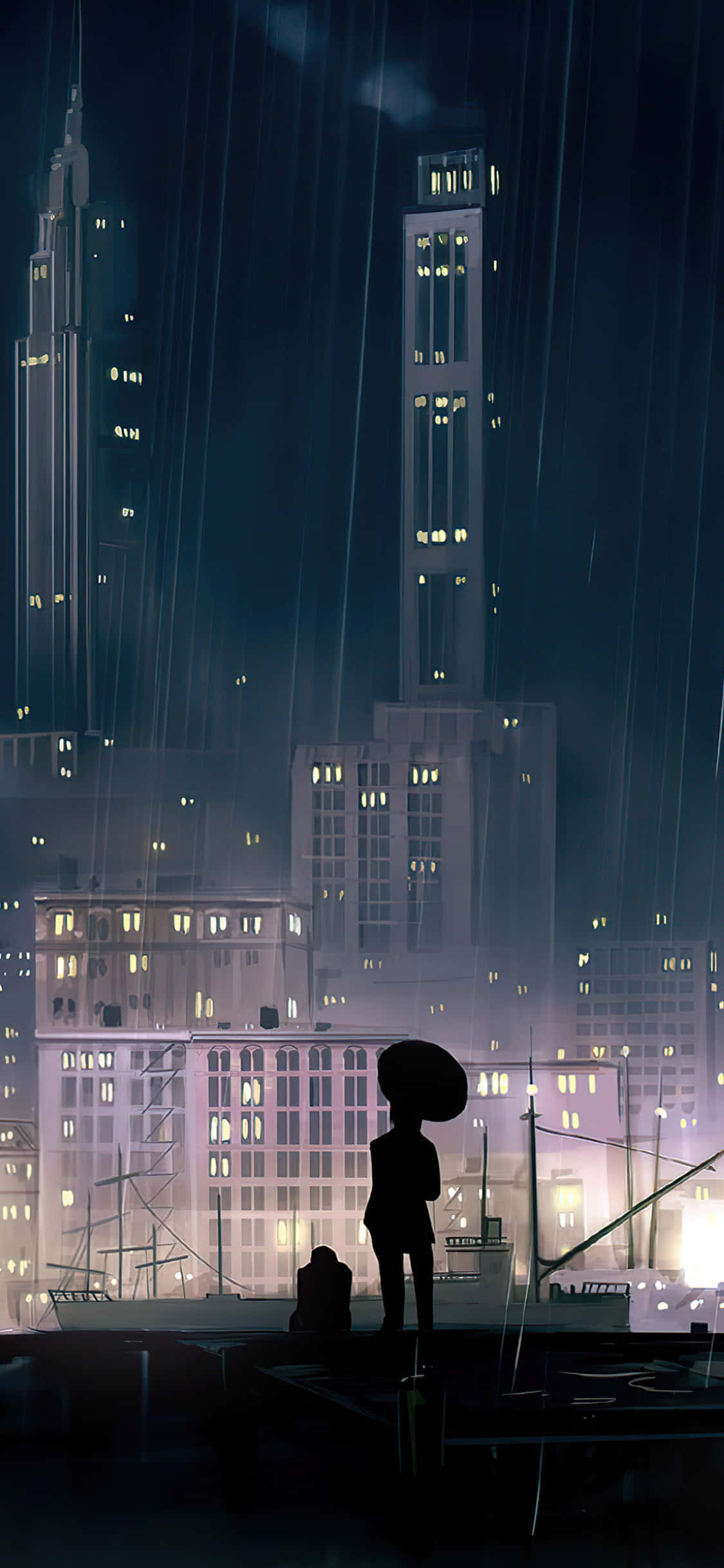 Peisaj Urban Anime Captivant la Amurg Fundal