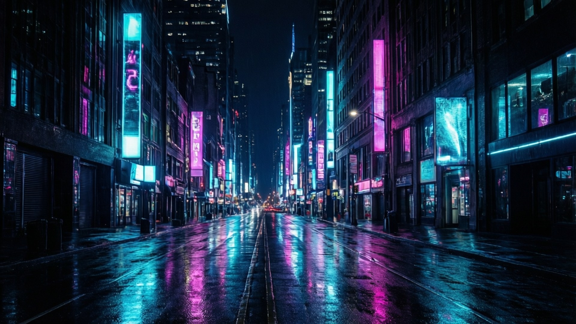 Peisaj Urban Neon OLED Fundal