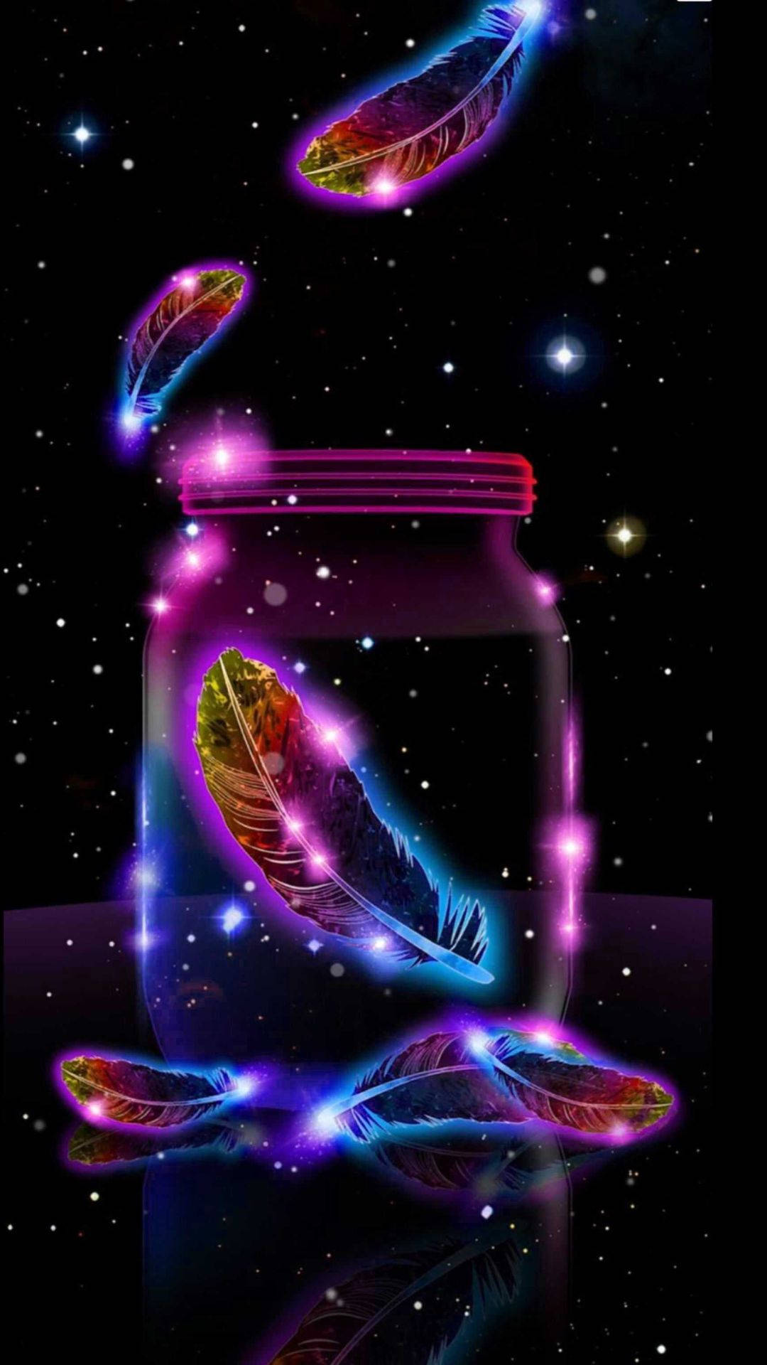 Pene colorate într-o galaxie drăguță Fundal