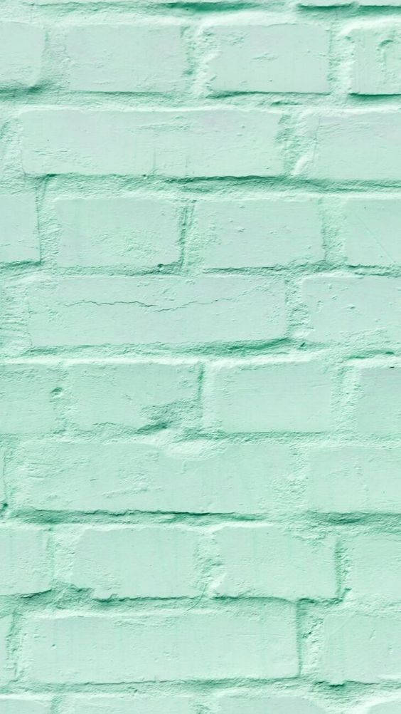 Perete de cărămidă verde mentă pentru iPhone Fundal