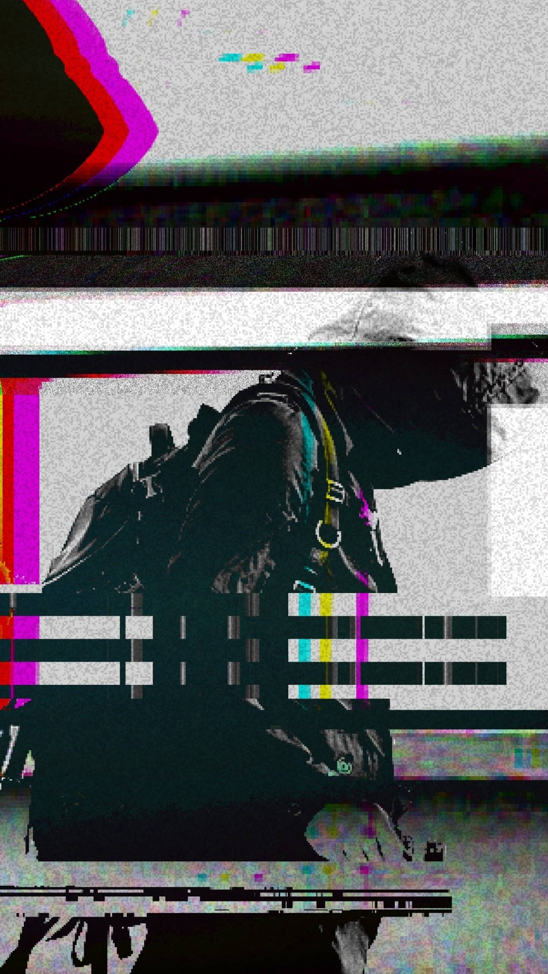 Persoană trippy estetică cu geantă Fundal