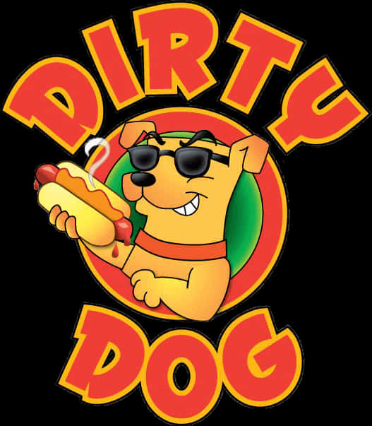 Personaj animat câine hot dog logo Fundal