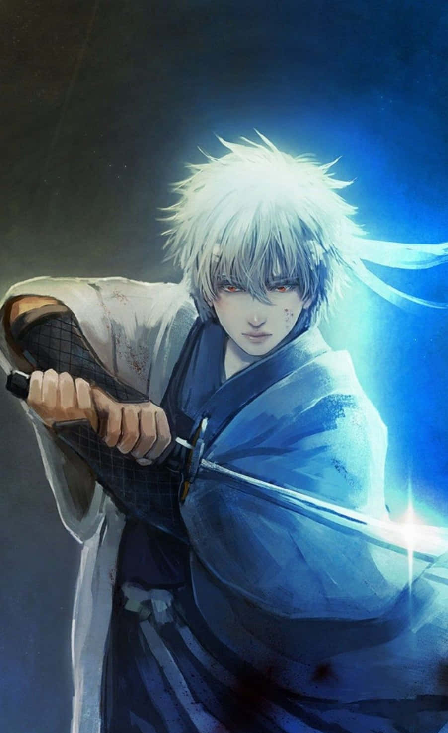 Personaj anime cool Gin Tama Gintoki Fundal