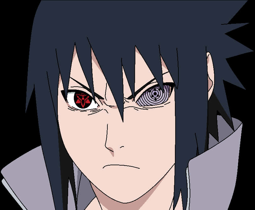 Personaj anime cu ochi Rinnegan și Sharingan Fundal