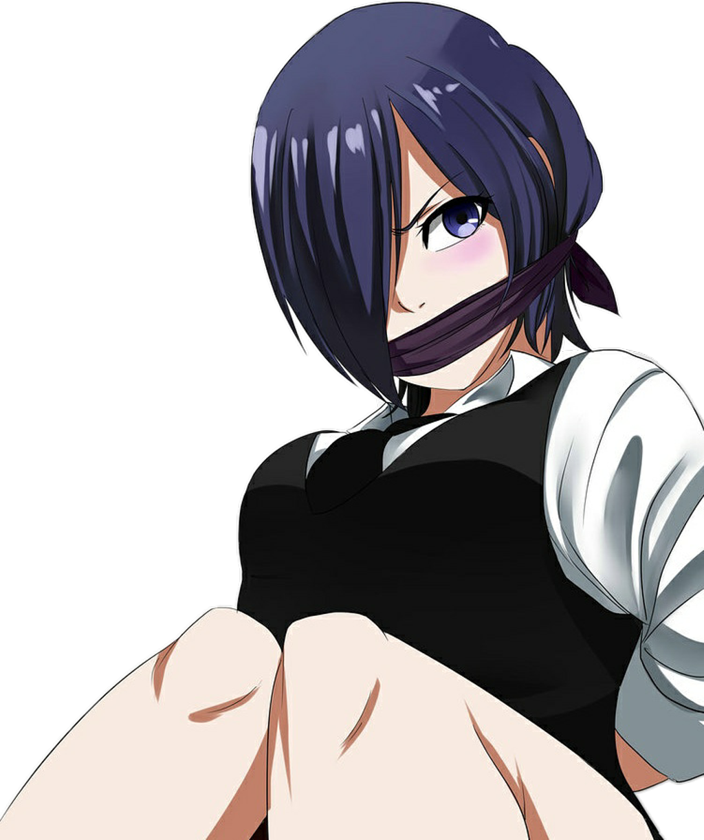 Personaj anime cu păr mov și mască Fundal
