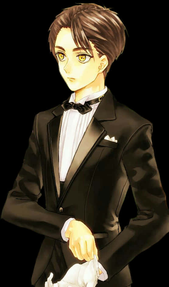 Personaj anime elegant în smoking Fundal