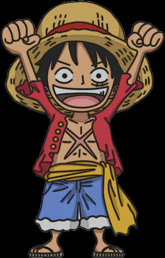 Personaj anime entuziasmat Luffy Fundal