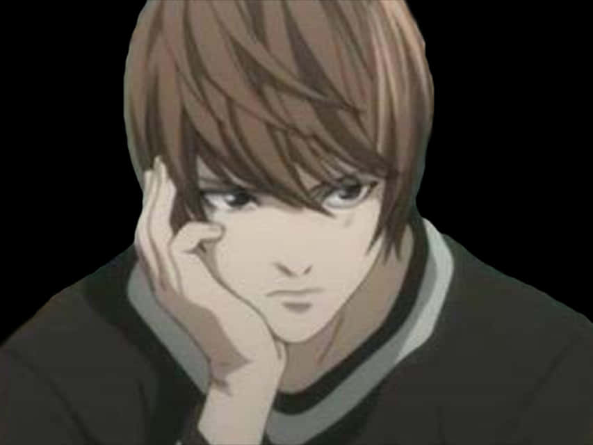 Personaj Anime Gânditor Light Yagami Fundal