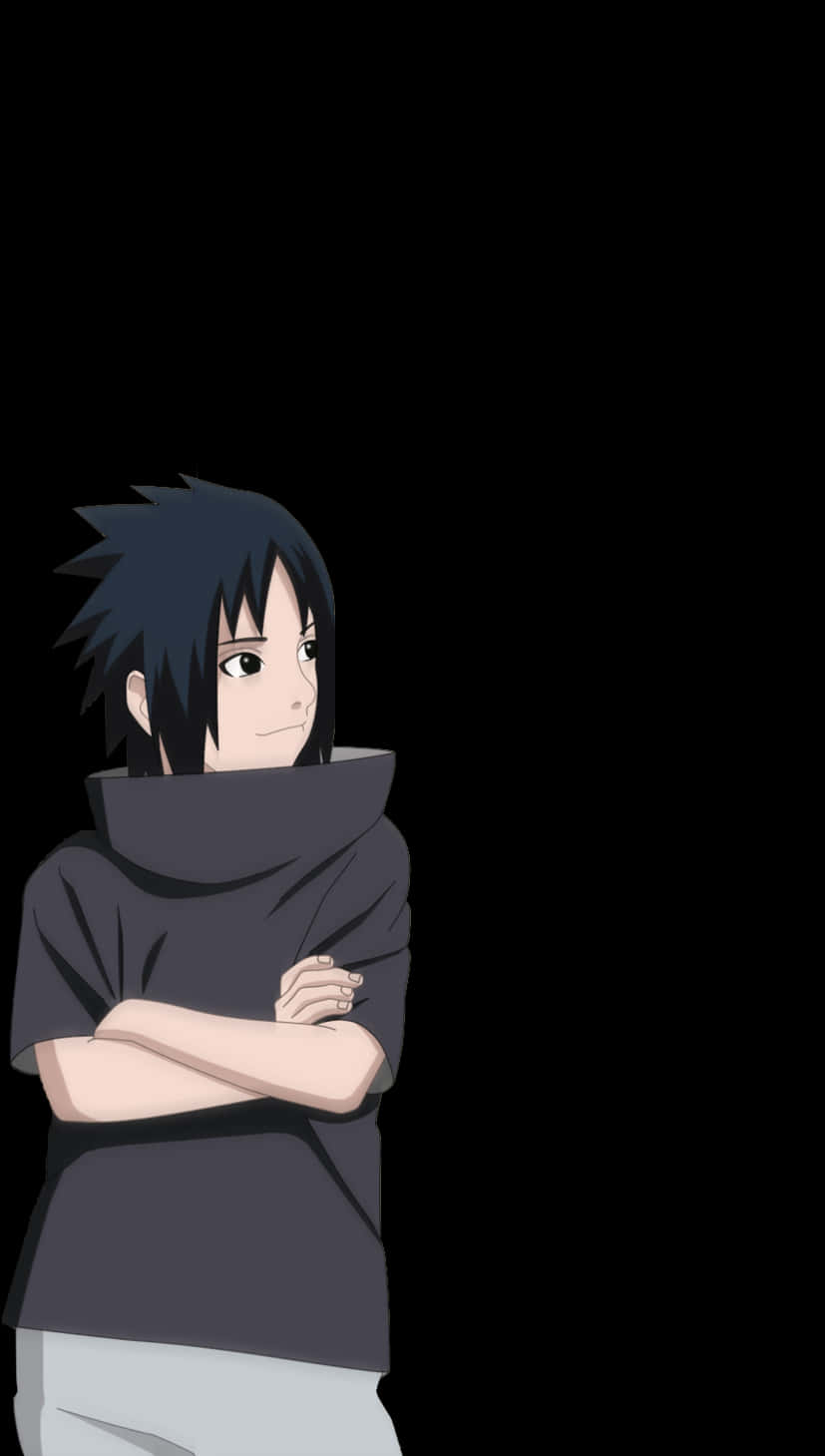 Personaj anime tânăr fundal negru Fundal